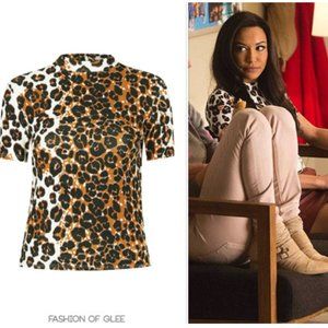 *AS SEEN ON SANTANA LOPEZ ON GLEE* Topshop Leopard Crop Top